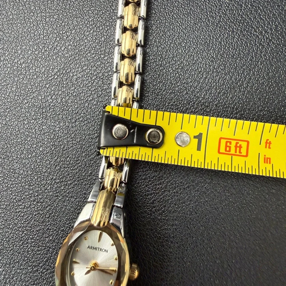 Armitron 75/3313 Womens Oval Faceted Crystal Two-Tone Bracelet Watch New Battery